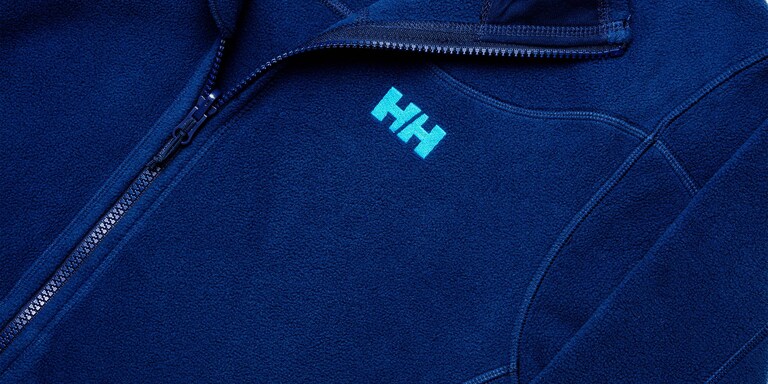 A close-up of a fleece jacket