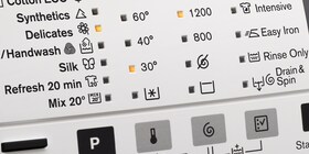 Het UltraCare Eco-display die een koud wasprogramma weergeeft